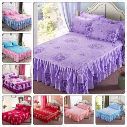 Soft Cotton Bed Skirt Kid Princess Adult Bedskirt Single Twin Full Queen King Size Bed Cover Linen Bedspreads 200x220 180x200
