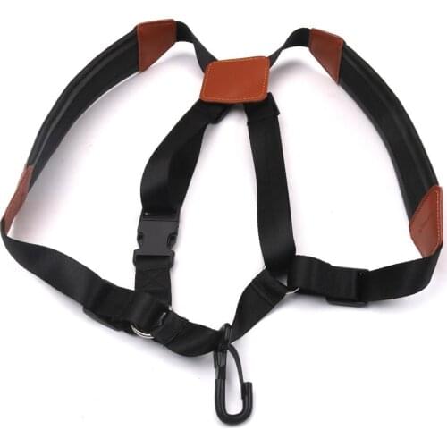 Adult Child Soft Sax Strap Leather Double Shoulder Saxophone Straps With Steel Hook for Alto Tenor Soprano Sax