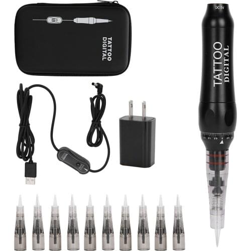 Tattoo Pen Machine Semi-Permanent Microblading Permanent Makeup Tattoo Machine with Tattoo Needle US Plug Body Art Paint Tools