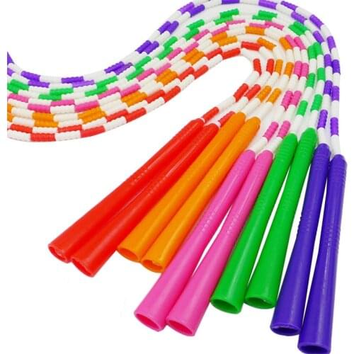 Jump Rope Tangle-Free Flexible Soft Beaded Segment Skipping Rope Lightweight Adjust Jump Ropes For Kid Beginners Training 2 Pack