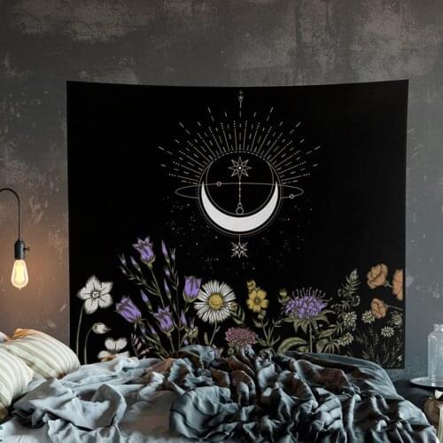 Sun and Moon Tapestry Witchcraft Background Cloth Background Wall Decoration Cloth Tapestries Psychedelic Home Art Décor