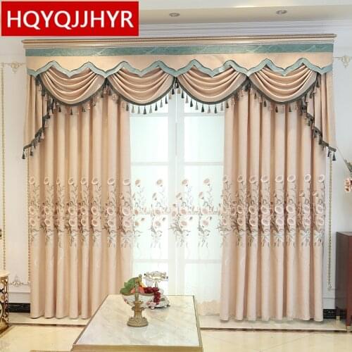 HQYQJJHYR Modern High Quality Embroidered Blackout Decorative Curtains For Bedroom Windows Living Room Hotel Custom Curtains