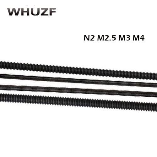 Free shipping 5PCS Black threaded rod M2/2.5/3/4 * 250MM for 3d printer parts