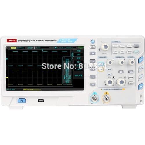 UNI-T UPO2072CS Ultra Phosphor Oscilloscope 2 CHANNELS 70 MHz Bandwidth 1GS/s 28Mpts 8 Inches TFT LCD