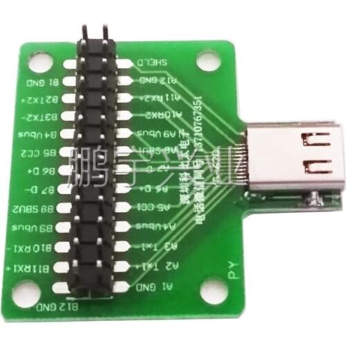 TYPE C female port Universal board with USB 3.1 Port with 24pins Test board Double-sided