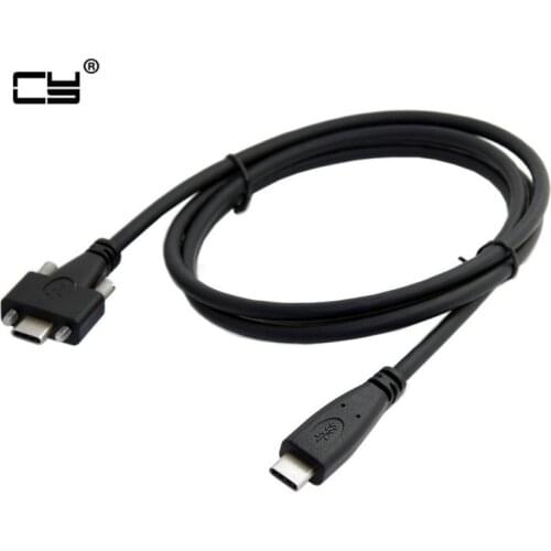 USB 3.1 Type-C Dual Screw Locking to USB-C 10Gbps Data Cable 1.2m Panel Mount Type 120CM 4FT