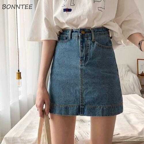 Skirts Women Simple All-match Leisure Harajuku Korean Style Mini High Waist Skirt Womens Pockets Zipper Fly Summer Bottom Female