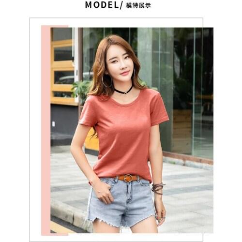 Summer sexy shoulder-length loose half sleeve T-shirt women summer size watch machine short sleeve