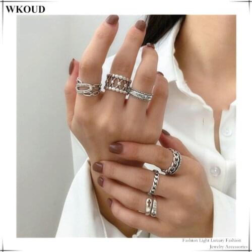 HangZhi 2020 New Styles and Personality in Trendy Cold Wind Fashion Punk Retro Index Finger Open Ring for Women Girls Jewelry