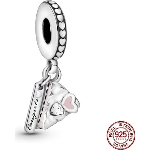 100% Real 925 Sterling Silver Birthday Cake Charm&Bead Fit Original 3mm Bracelet&Bangle Making Fashion DIY Jewelry