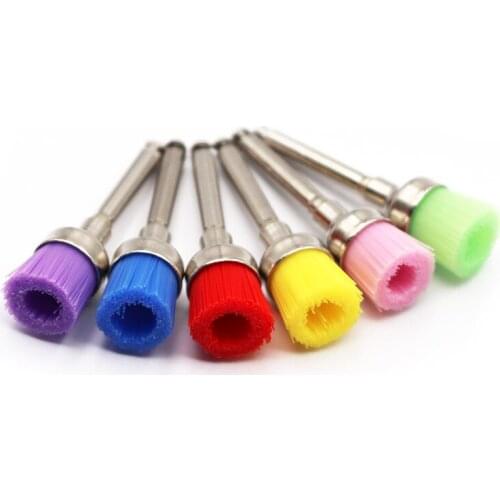 100pcs/50pcs Dental Nylon Polishing Brushes Pointed Head Bowl Brush Oral Care Tool Prophy Prophylaxis For Contra-Angle Handpiece