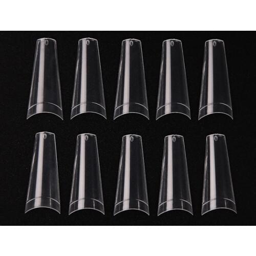 100 Pcs Ballerina nails Long French Half Cover Nail Tips French Fake Nail Artificial Nail Art Acrylic Manicure Tool