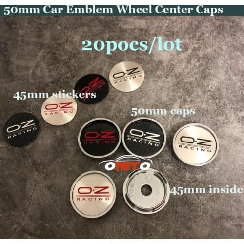 20pcs 50mm Fit All Auto Car Wheel Center Hub Logo Emblem Caps for OZ Racing 4.5cm Car Wheel Sticker Wheels Decal Label Covers