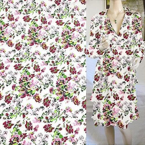 Abstract floral printing design pure silk Crepe DE chine fabric 17momme,SCDC891