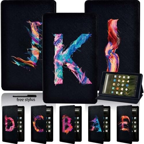 Multicolor Tablet Cover Case for Amazon Fire 7 (5th/7th/9th)/ Fire HD 8/Fire HD 10 Tablet Protector Cover Leather Pen Case
