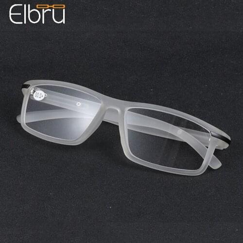 Elbru 2021 New Fashion Men Business Reading Glasses High Definition Presbyopic Eyeglasses Ultralight Resin Spectacles +1.0 +4.0