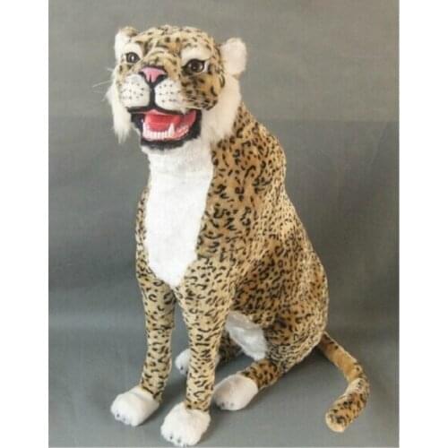 Fancytrader Simulation Animals Panther Toy Model ,Polyethylene&Faux Furs Leopard Handicraft Decoration Dolls 70cm