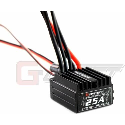 Flycolor Brushless ESC 25A 2S-3S LiPo Battery Sensorless with 6V/2A BEC for 1/16 1/18 RC Car cars brushless electroinic speed