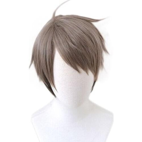 Haikyuu!! Miya Osamu Wig Cosplay Costume Short Gray-black Heat Resistant Synthetic Hair Wigs Halloween Party Role Play