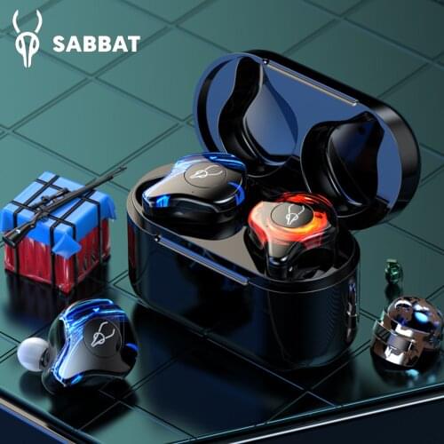 Sabbat G12 Blutooth 5.0 Gaming Earphones True Wireless Earbuds TWS Bass Sound Headphones E-Sport Headset with Mic Charging Case