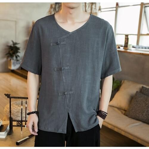Summer cotton&linen blue/gray shaolin monk kung fu uniforms lay meditation shirts zen t-shirts martial arts suits tang suit