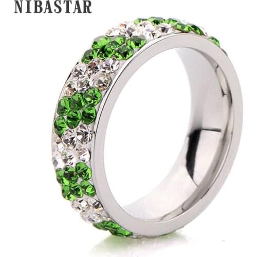 Fashion Stainless Steel Crystal Jewelry Couple Wedding Rings for women