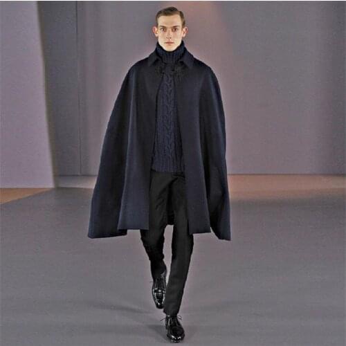Male Mao Ni coat loose custom cloak shawl cloak British style gentleman