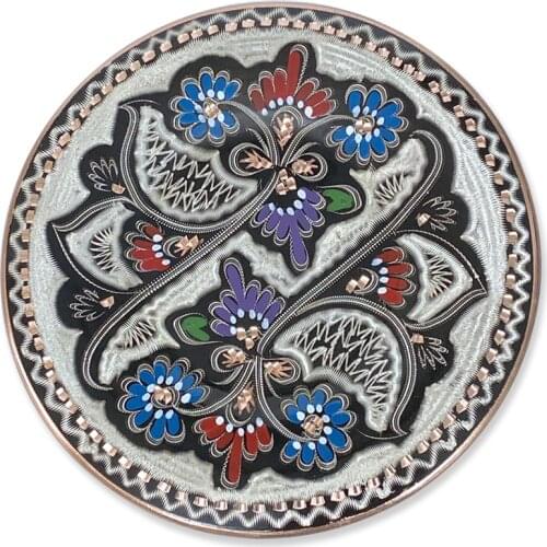 Handcrafted Wall Decor Painting Table Original Copper Handmade Asian Ottoman Motif Home Wall Frame