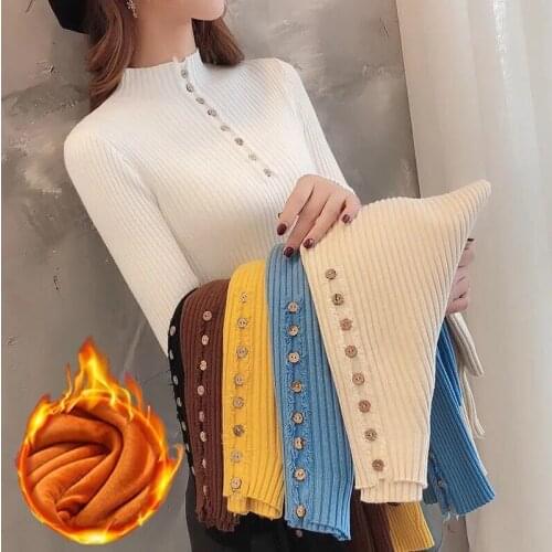 2021 New Spring Casual Long Sleeve Autumn Knitted Sweater Womens Pullover Bottoming Shirt Black Slim White Pull Knitwear Tops