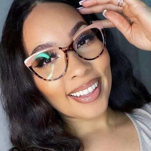 TR90 Anti Blue Light Blocking Cat Eye Glasses Frame Women Luxury Designer Retro Eyeglasses Ladies Optical Frame