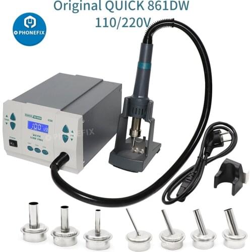 QUICK 861DW 1000W 220/ 110V Hot Air Rework Station Phone Motherboard PCB Welding Tool Heat Gun Lead-free BGA Soldering Station