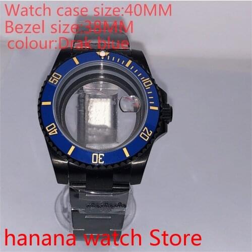 Suitable for NH35 36 Mingzhu2813 Miyata self-winding 40mm transparent black box series, with rotating ceramic light blue bezel