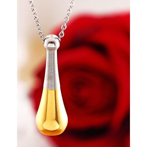 Stainless Steel Wishing Bottle Couples Necklace Essential Oil Perfume Bottle Urn Bowling Ball Bottle Shape Pendant Can Opened