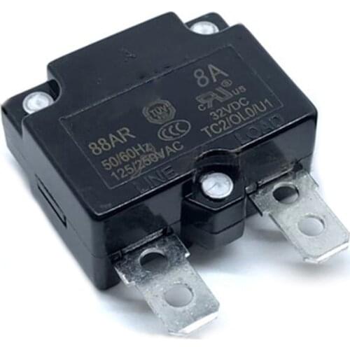 Safety Switch Overload Switch Circuit Breaker Overcurrent Protector 88AR Series 8A 125/250VAC Automatic Reset