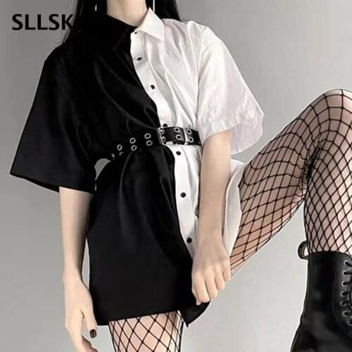 SLLSKY Womens Black Shirts