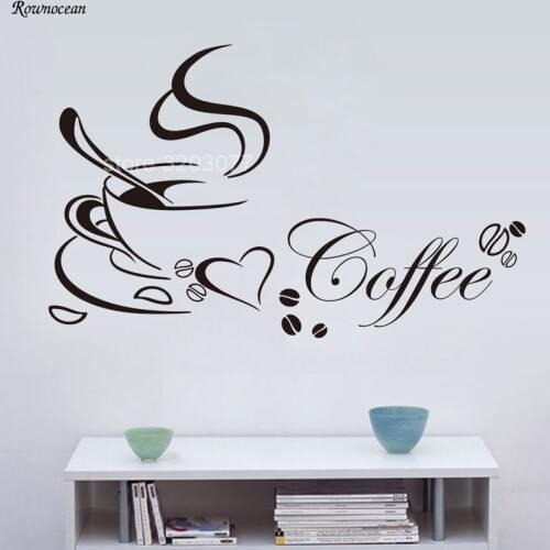 Modern Vinyl Wall Decals Home Decor Cup Of Coffee Sticker On The Wall Kitchen Art Decoration Cafe Adhesive Mural Pared K23