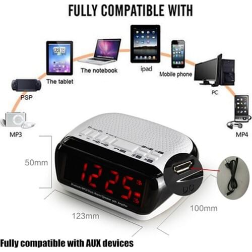 LED Wireless Bluetooth Speaker Digital Alarm Clock Multifunction Mic LCD Alarm Clock Speaker TF FM Radio MP3 Music Player