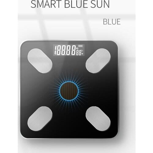 Solar Charging APP Bluetooth Intelligent Electronic Weight Balance Body Fat Scale Support for Android or IOS
