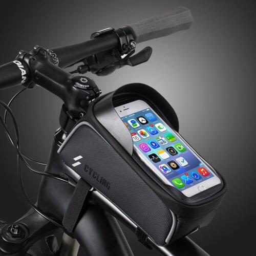 Waterproof Bicycle Bag Frame Front Top Tube Cycling Bag 6in Phone Case Touch Screen Bag MTB Road Bike Pack Bicycle Accessories