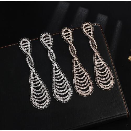 YFJEWE Fashion long drop earrings Wedding Bride Dangle intersect Earrings Rhinestone Crystal Bride Earring Women Jewelry E659