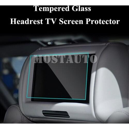Tempered Glass Car Seat Headrest TV Screen Protector For Jaguar F-PACE XF XE 2pcs Car Accessories Interior Car Decor Car Trim