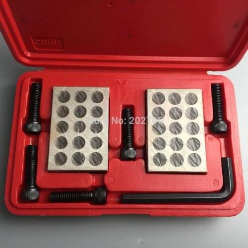 1Set 23 Holes Precision 1-2-3" Blocks With Screw Spanner Parallel Clamping Block Set 23 Holes Parallel Block With Screw Wrench