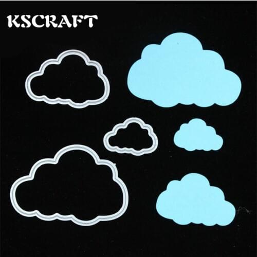 KSCRAFT 3pc Clouds Cutting Dies Stencils for DIY Scrapbooking/photo album Decorative Embossing DIY Paper Cards