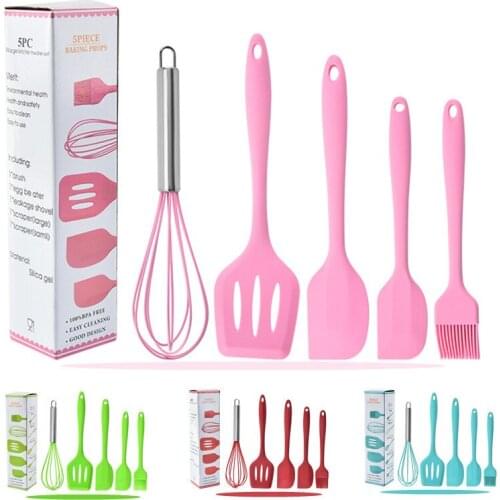 5pcs Cooking Utensils Silicone Cooking Utensils Cooking Supplies Kitchen Tools Silicone Cooking Tools