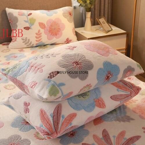 5D Snowflake Fleece Pillowcase 2pcs Printed Pillowcover 2020 New Velvet Flannel Flower Pillowslip Pastoral Style Home Bed Soft