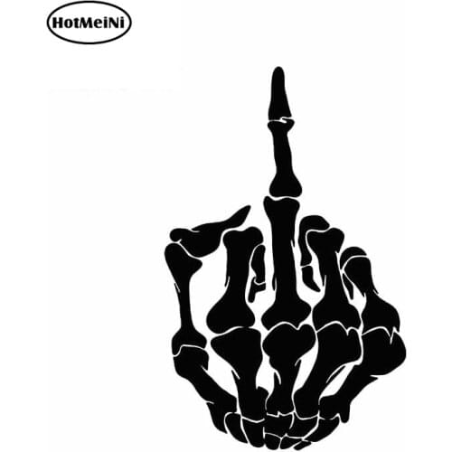 HotMeiNi 13cm x 8.2cm Car Stickers Erect Middle Finger Gesture 3D Decals Waterproof DIY Vinyl Car Wrap JDM on Car Motorcycle