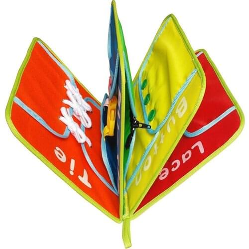 Baby Dress Learning Cloth Book Quiet Book Early Learning Basic Life Training Skills Toys Zip Snap Button Buckle Lace & Tie