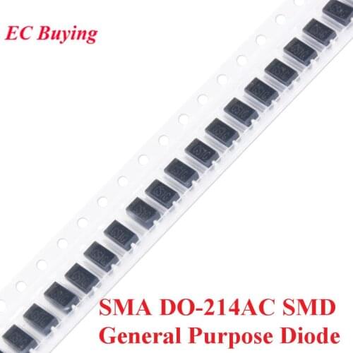 100pcs SMA DO-214AC SMD General Purpose Rectifier Diode GS1G M1 M2 M4 M7 GS1M S1G S1M S2M S1A S1B S1J Diodes