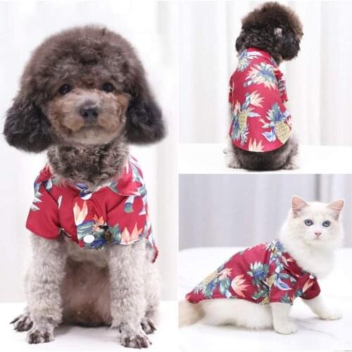 Hawaiian Cat&Dog Shirt Breathable Dog Clothes Summer Cool Sweatshirts pet Shirt Small Medium Large-Sized boy Girl pet Clothes
