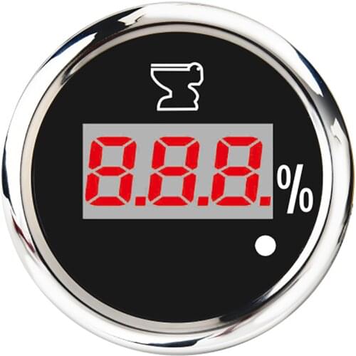 New Sewage Level Gauge 0-190Ohm 240-33Ohm Holding Tank Level Gauge Meter With Alarm Red Backlight Fit For Car Boat Marine Yacht
